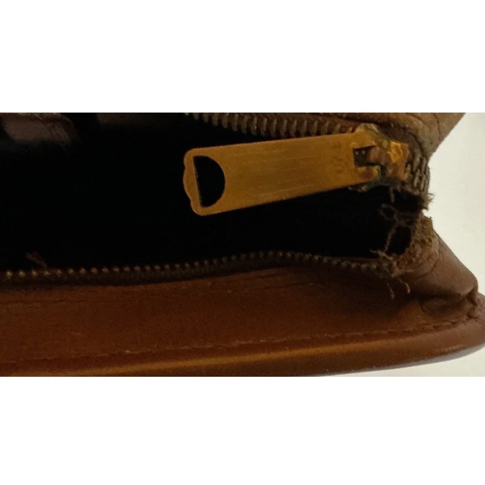 Vintage Leather Briefcase Slim Document Portfolio Brown Retractable Handle L 16